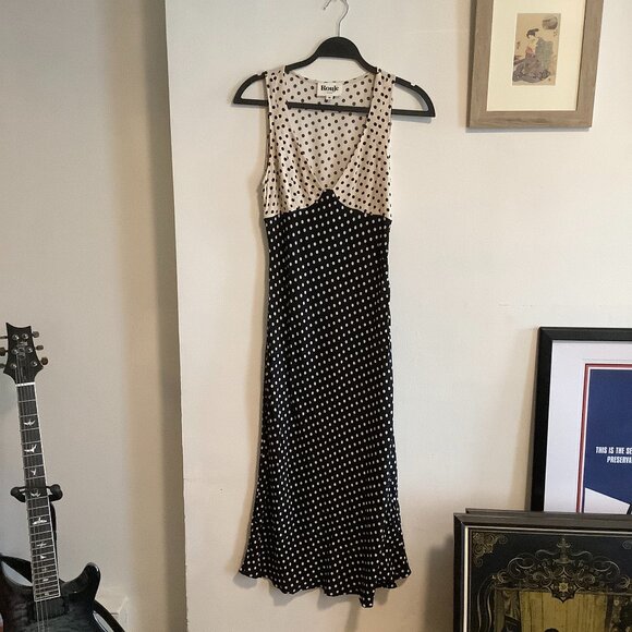 SOLD NOT FOR SALE - ROUJE ALOIS DRESS MIDI FLARED DRESS WITH POLKA DOT PRINT 36 - Picture 4 of 7